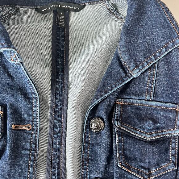 White House Black Market Jean Jacket Size 4 - Picture 5 of 13